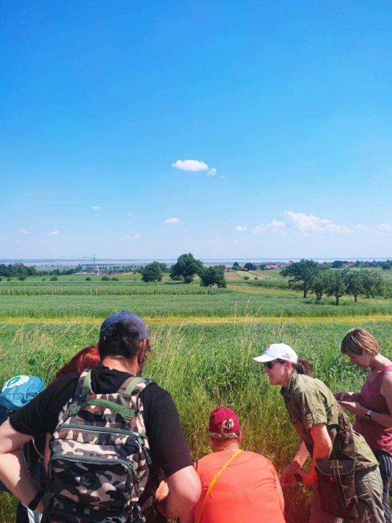 Gruppe mit Ausblick