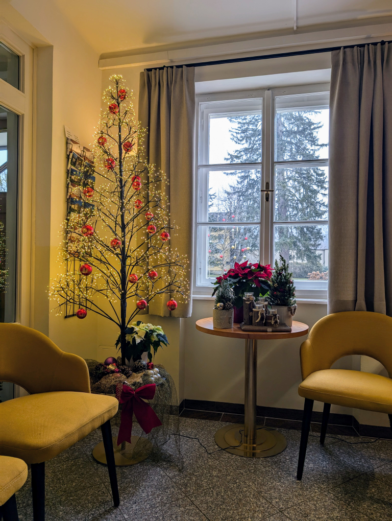 Weihnachtsbaum im Empfangsraum