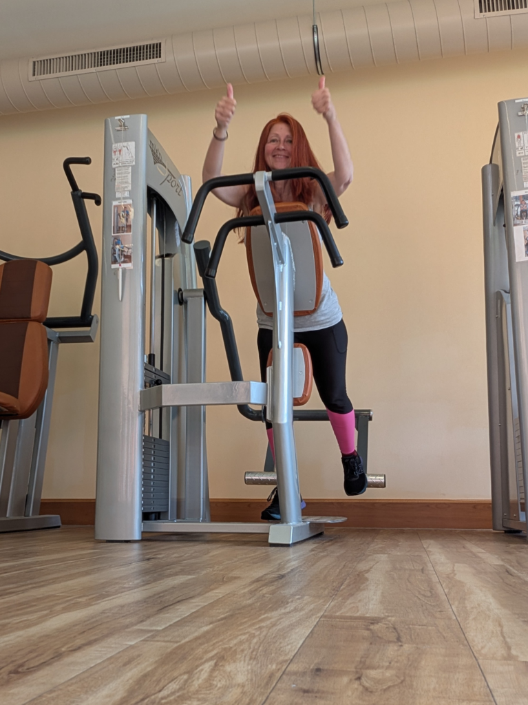 Karin am Fitnessgerät