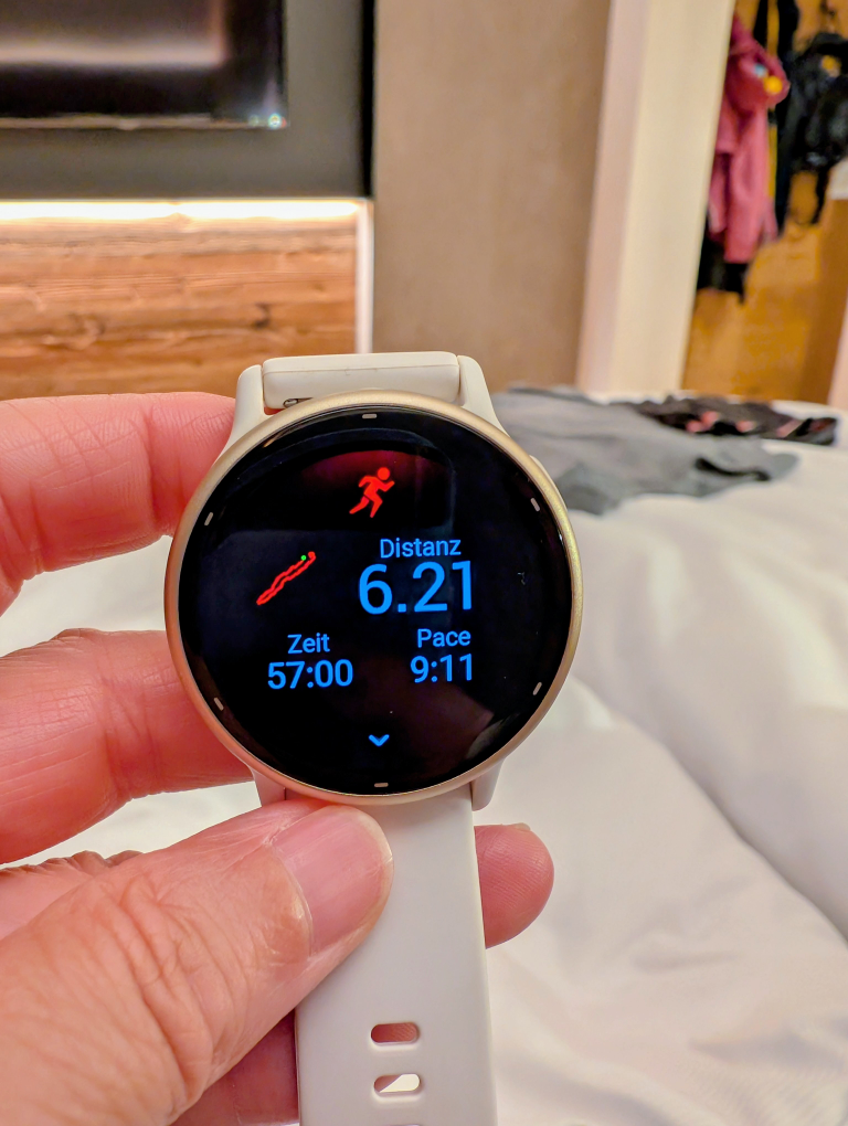 Fitnessuhr: 6,21 km, 58 Minuten