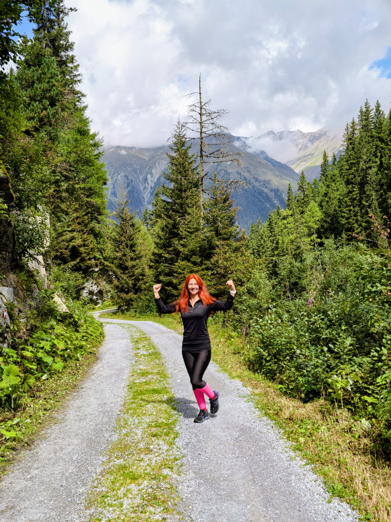 Karin beim Abwärtslauf