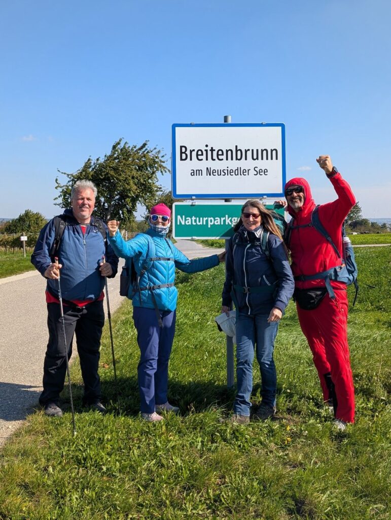 Die Fastengruppe beim Ortsschild Breitenbrunn