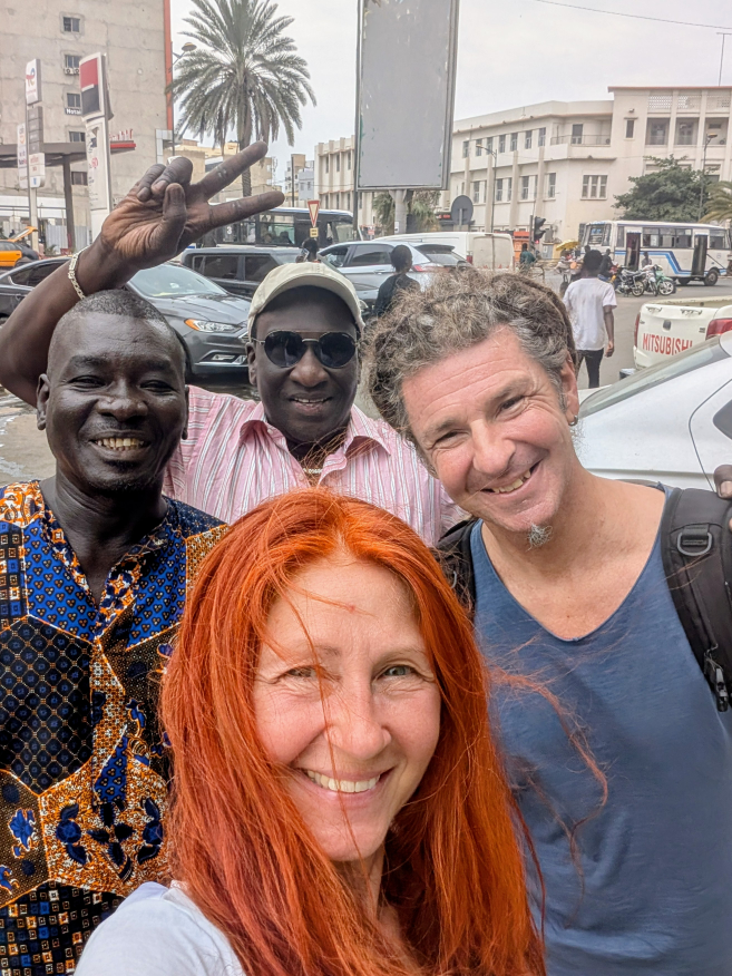 Selfie: Karin, Seppi, Oumar und Mamadou