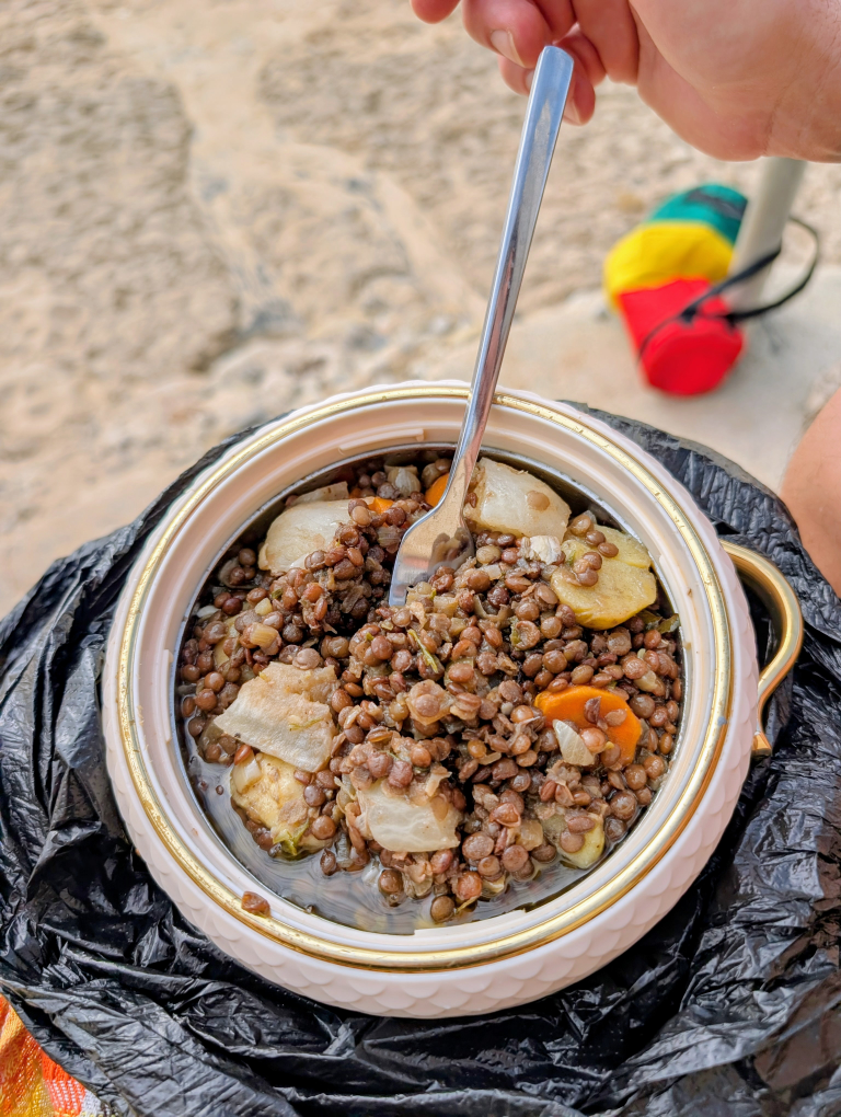 Blick in den Linseneintopf