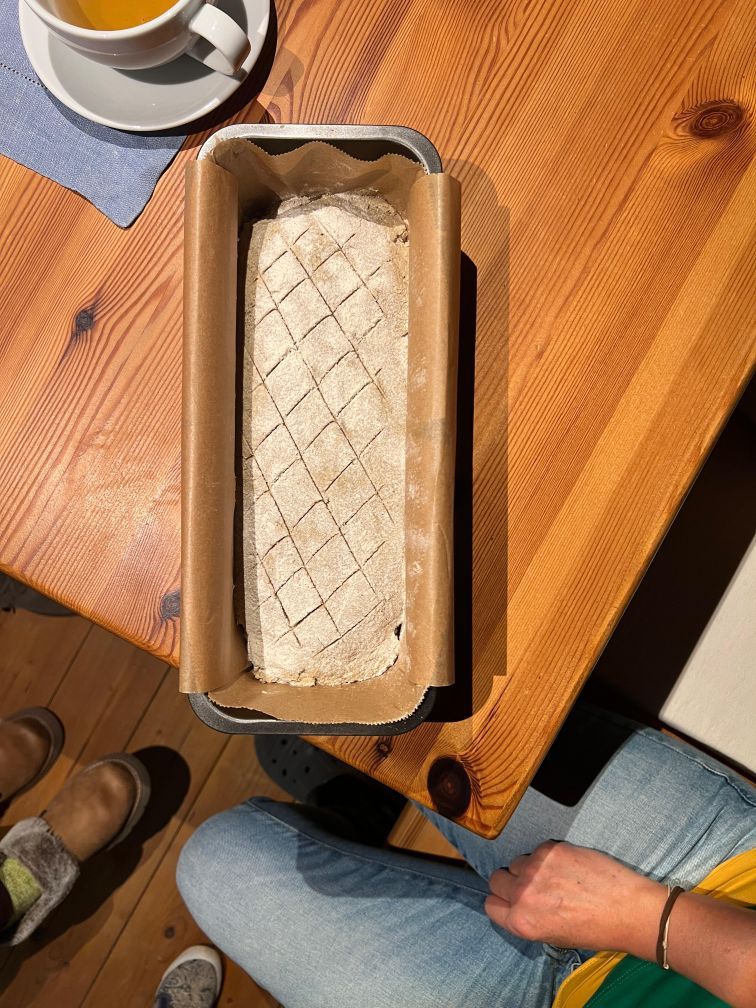 Kastenform mit Brotteig